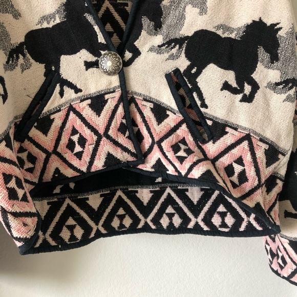 New Identity horse aztec print tapestry jacket size 2x - Picture 3 of 12